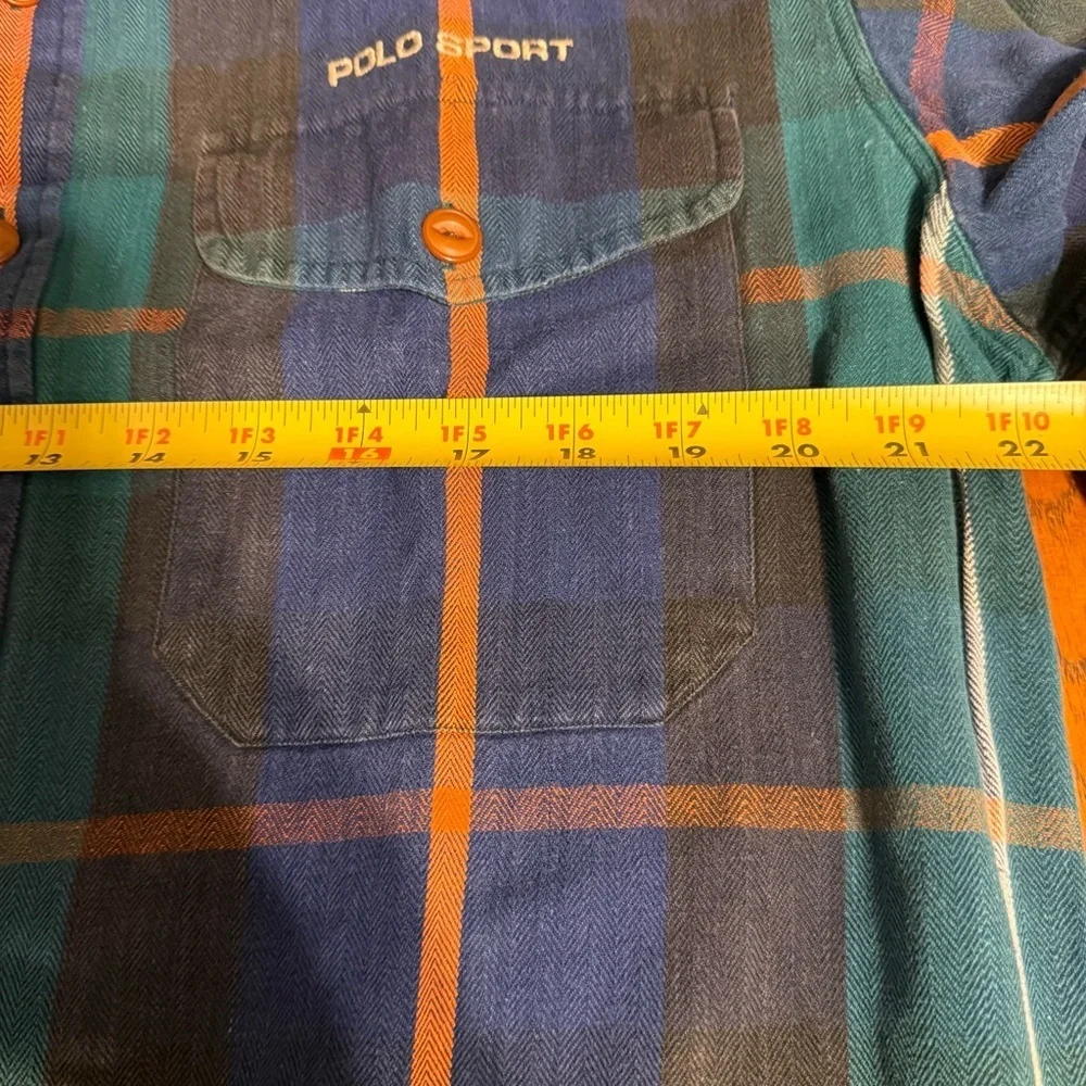 VTG Polo Ralph Lauren Plaid Long Sleeve Button Up Shirt Sz M Y2K 90s Style